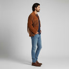 Men's Western Style Fringe Leather Jacket - Back