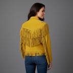 Women's Tassel Fringe Suede Jacket - Back