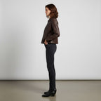 Women's Brown Leather Jacket - Back