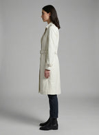 Women's Water-Resistant Long Cotton Trench Coat - Back