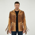 Men's Traditional Cowboy Western Leather Jacket - Front