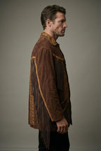 Men's Vintage Cowboy Western Leather Jacket - Back