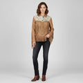 Women's Brown Suede Fringe Western Jacket - Front