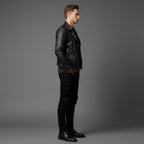 Men's Studded Black Leather Jacket Edition 2 - Back