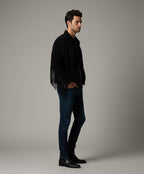 Men's Black Western Leather Jacket - Back