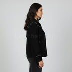 Women's Black Western Leather Jacket - Back