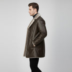 Men's PU Leather Long Jacket - Back