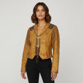 Women's Western Fringe Leather Jacket - Front