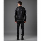 Men's Studded Lambskin Leather Jacket - Left