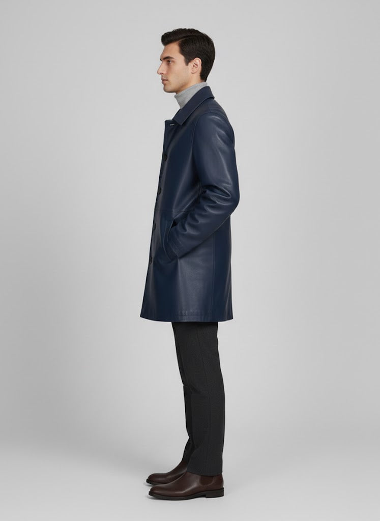 Men's Genuine Leather Coat Premium - Back