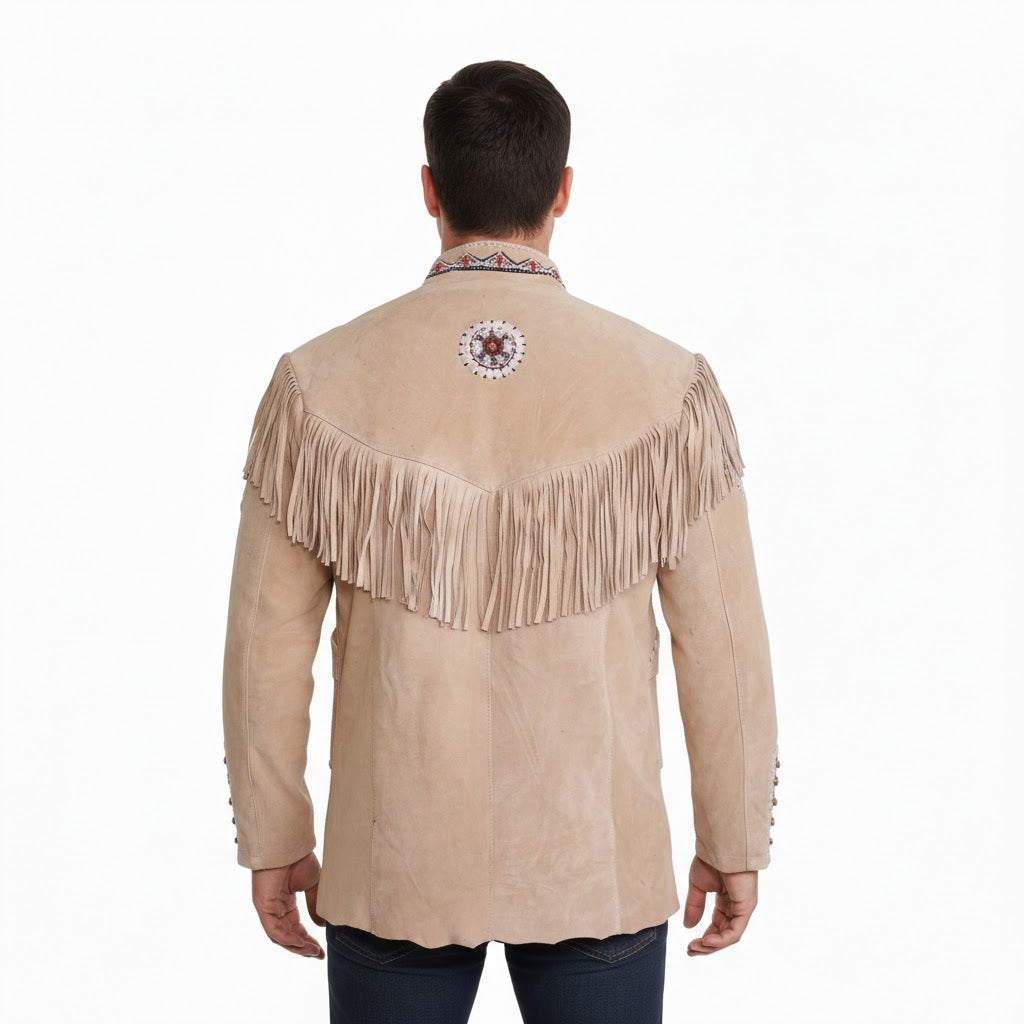 Men's Western Suede Leather Jacket - Left