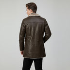 Men's PU Leather Long Jacket - Left