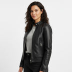 Women's Real Leather Jacket - Front