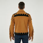 Men's Brown Fringed Suede Cowboy Jacket - Left