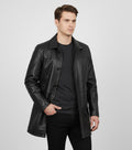 Leather Car Coat for Men - Front