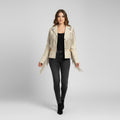 Women's White Western Leather Jacket - Front