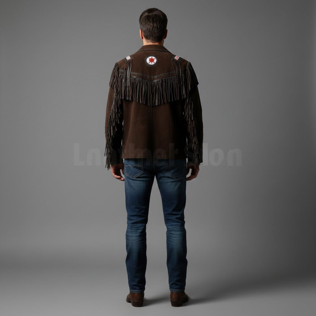 Men's Genuine Cowhide Motorcycle Leather Jacket - Left