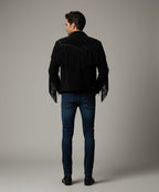 Men's Black Western Leather Jacket - Left
