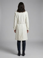 Women's Water-Resistant Long Cotton Trench Coat - Left