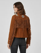 Western Fringe Suede Jacket - Left