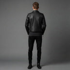 Men's Studded Black Leather Jacket Edition 2 - Left